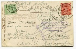 1908 postcard addressed to Dundee locally redirected franked 1d small ...