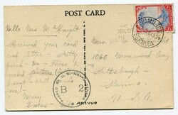 1943 censored postcard addressed to Pittsburgh franked 2d adhesive ...