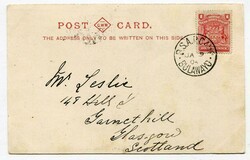 1904 postcard addressed to Glasgow franked 1d small arms tied 'B.S.A ...