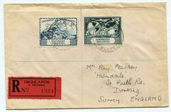 1948 registered envelope addressed to Surrey franked 3d, 2d a further ...