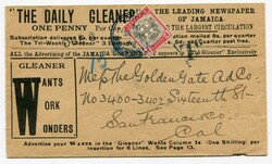 1904 taxed advertising envelope 'The Daily Gleaner The Leading ...