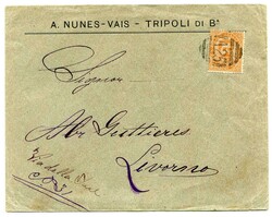 1891 envelope franked Italian 10c adhesive tied 'A25' addressed to ...