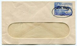 1949 Window envelope franked U.P.U. 1 1/2d adhesive tied by scarce ...