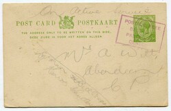 Undated censored 1/2d South African stationery card with message ...