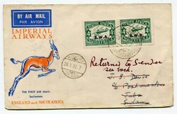 1932 Imperial Airways illustrated envelope addressed to Juba franked ...