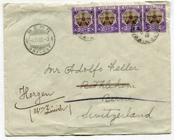 1903 envelope addressed to Switzerland redirected internally franked ...