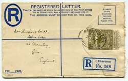 1927 2 1/2p olive registered stationery envelope (G) H&amp;G 7 ...