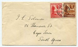 1932 envelope addressed to Cape Town franked 1d &amp; 1 1/2d ...