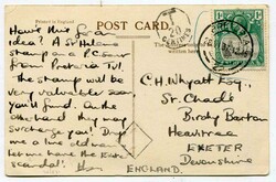 1937 taxed postcard (Jamestown from Sea, St Helena) addressed to ...