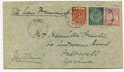 1897 envelope addressed to Scotland 'Via San Francisco' franked 2 ...
