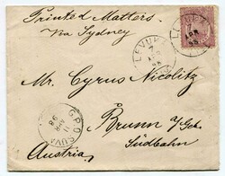 1898 envelope 'Via Sydney' addressed to Austria franked 1d adhesive ...