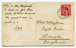 1916 postcard addressed to Lincoln franked 1d adhesive tied ...