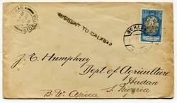 1926 envelope from Liechtenstein to Ibadan with straight line ...