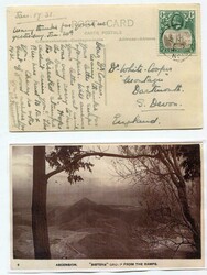 1931 postcard addressed to Dartmouth franked 1d badge issue adhesive ...