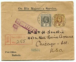 1925 registered envelope from The Post Office addressed to Chicago ...