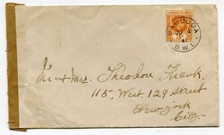 1941 censored envelope addressed to the U.S.A. franked 3d adhesive ...