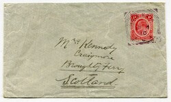 1910 envelope addressed to Scotland franked 1d adhesive tied 'KOTA ...