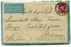 1948 airmail envelope with enclosed letter addressed to Italy franked ...