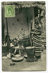 1908 postcard addressed to France with message franked on the picture ...