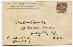 1891 envelope stationery United States Consulat, Demerara, British ...