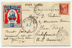 1918 censored postcard addressed to San Diego franked Great Britain ...