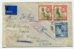 1943 aiemail envelope addressed to Cable & Wireless Mombasa, ...