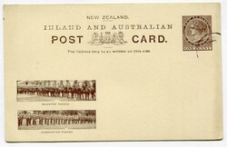 1900 1d illustrated stationery card 'Mounted Parade / Dismounted ...