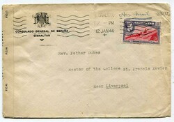 1944 censored envelope stationery of the Spanish Consulate addressed ...