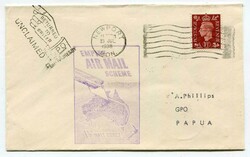 1938 envelope from Newport addressed to Papua with finger type ...