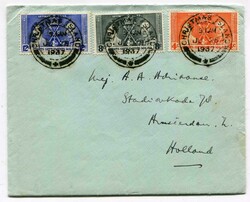 1937 envelope with enclosed letter addressed to Amsterdam franked ...