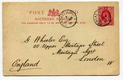 1901 1d stationery card addressed to london with message headed ...