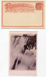 1905 1d illustrated stationery postcard (Victoria Falls Rhodesia, ...