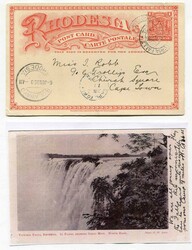 1905 1d illustrated stationery card (Victoria Falls, Rhodesia. In ...