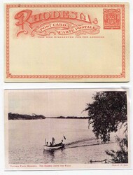 1905 1d illustrated stationery card (Victoria Falls, Rhodesia. The ...