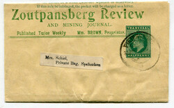 1908 1/2d printed newspaper wrapper "Zoutpansberg Review And Mining ...