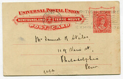 1924 2c stationery card with message addressed to Philadelphia ...