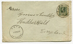 1923 envelope addressed to Huddersfield franked 2d adhesive tied ...