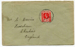 1916 envelope addressed to Cheshire franked 1d adhesive tied'VICTORIA ...