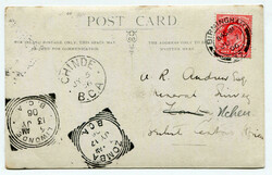 1906 postcard from Birmingham addressed to Zomba redirected to Ncheu ...