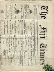 1873 (September 1873) complete edition "The Fiji Times" franked New ...