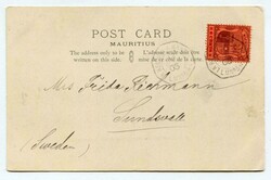 1905 postcard addressed to Sweden franked 6c adhesive tied octagonal ...