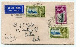 1935 airmail envelope addressed to Hampshire franked 21 x 20c and a ...