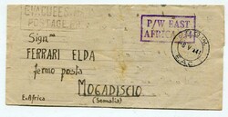 1944 censored prisoner of war lettersheet addressed to Mogadischio ...