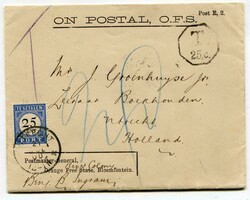 1900 taxed envelope from Postmaster General, Bloemfontein signed ...