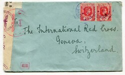 1944 multi censored envelope addressed to International Red Cross ...