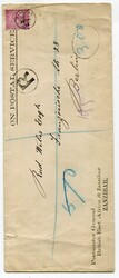 1896 registered On Postal Service envelope from The Postmaster ...