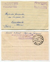 1946 censored lettersheet from an Italian Prisoner of War addressed ...