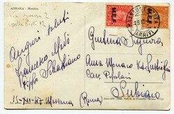1947 poistcard addressed to Italy franked Great Britain overprinted M ...