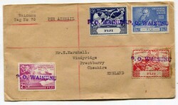 1950 registered airmail envelope addressed to Cheshire franked U.P.U. ...