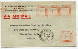 1937 envelope addressed to Vancouver cancelled by Neopost 6c, 12c, ...